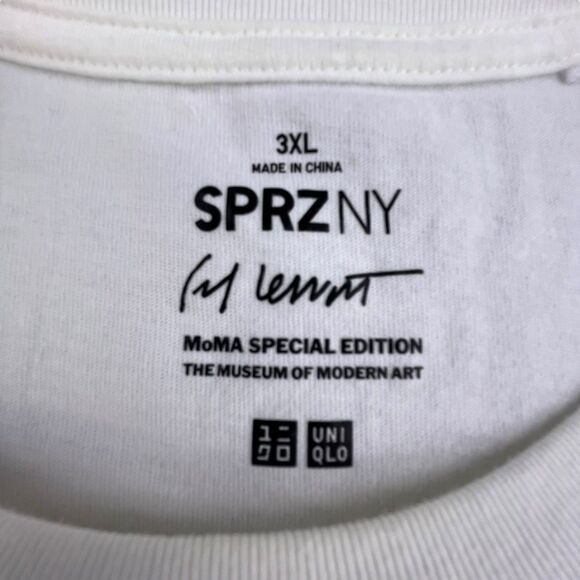 Uniqlo SPRZ NY x Sol Lewitt T-Shirt 3XL White Geometric Art All Over Print MOMA - Picture 4 of 8